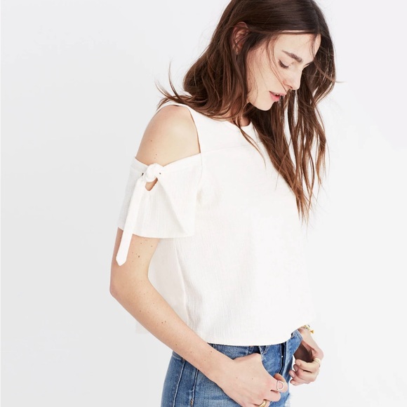 Madewell White Skylark Cold-Shoulder Top - Picture 2 of 5